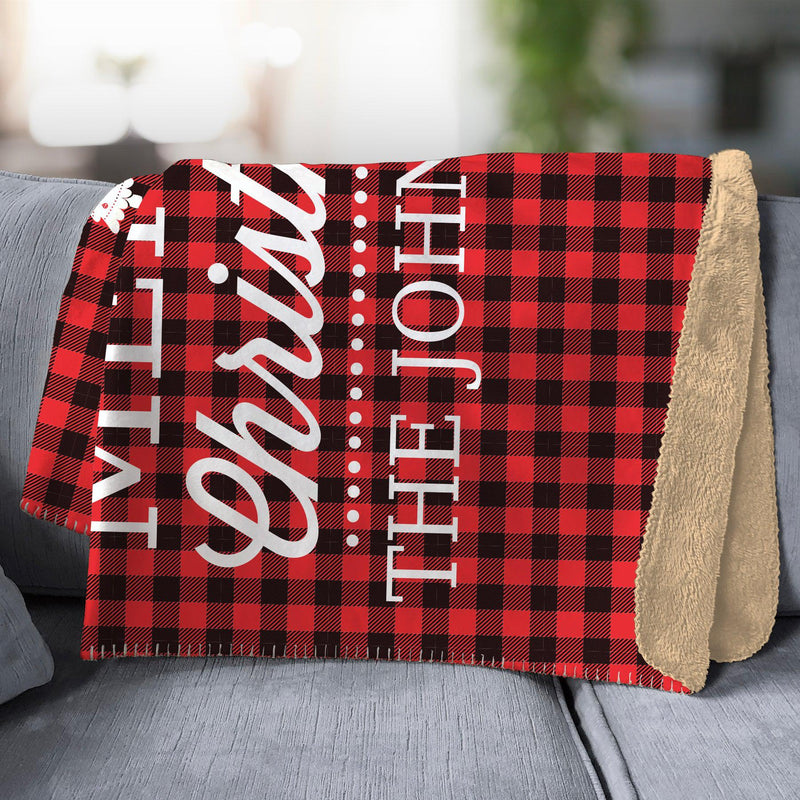 Personalized Merry Christmas Sherpa Throw -  - Gifts For You Now