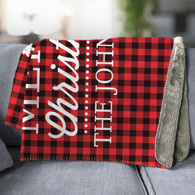 Personalized Merry Christmas Sherpa Throw -  - Gifts For You Now