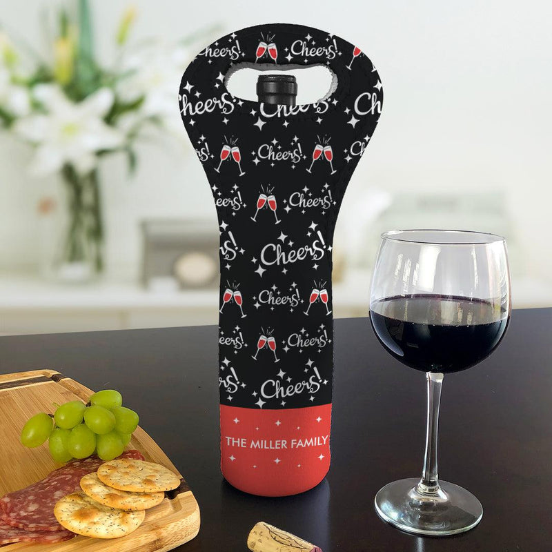 Personalized Christmas Cheers Wine Gift Bag -  - Gifts For You Now