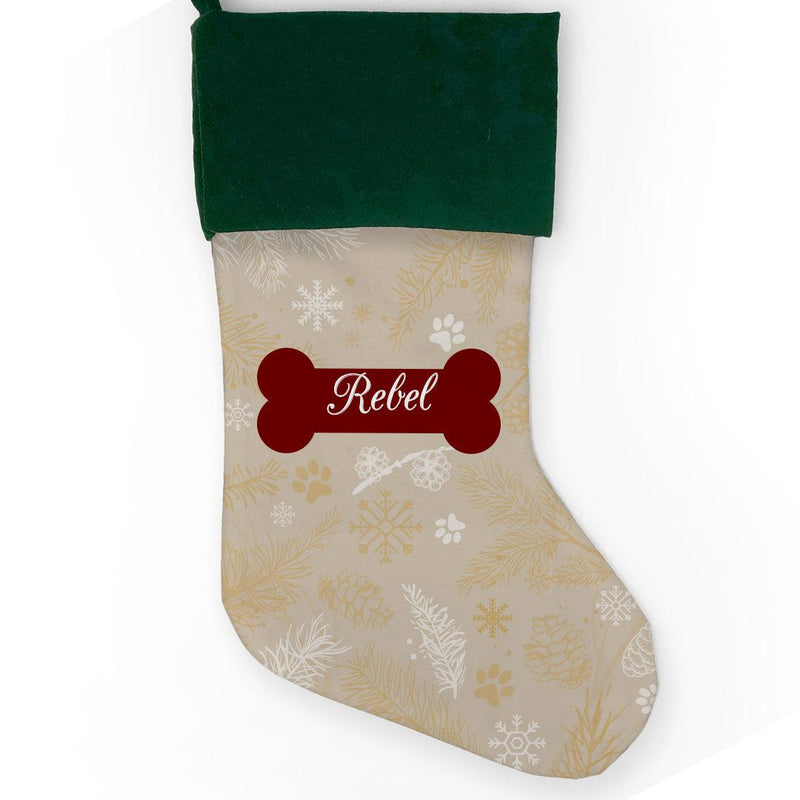 Personalized Paw and Pinecone Christmas Stocking -  - Gifts For You Now