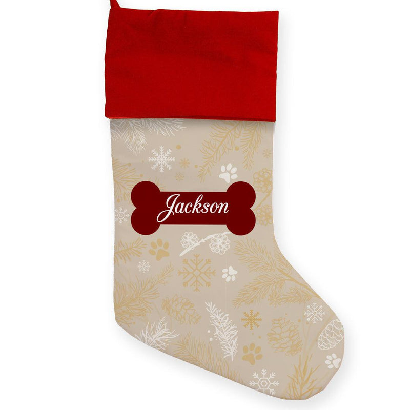 Personalized Paw and Pinecone Christmas Stocking -  - Gifts For You Now