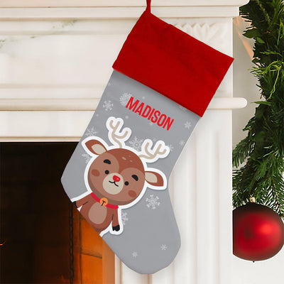 Personalized Reindeer Christmas Stocking -  - Gifts For You Now