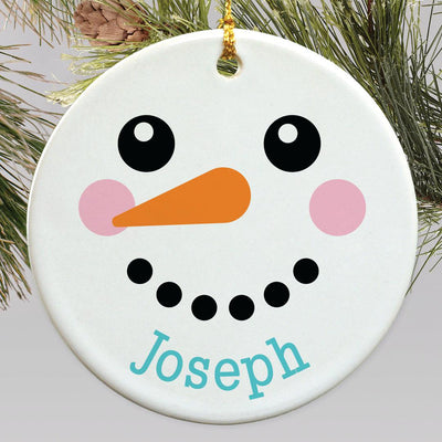 Personalized Snowman Smiley Face Ornament -  - Gifts For You Now