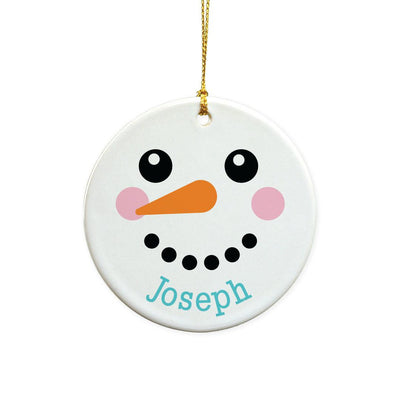 Personalized Snowman Smiley Face Ornament -  - Gifts For You Now