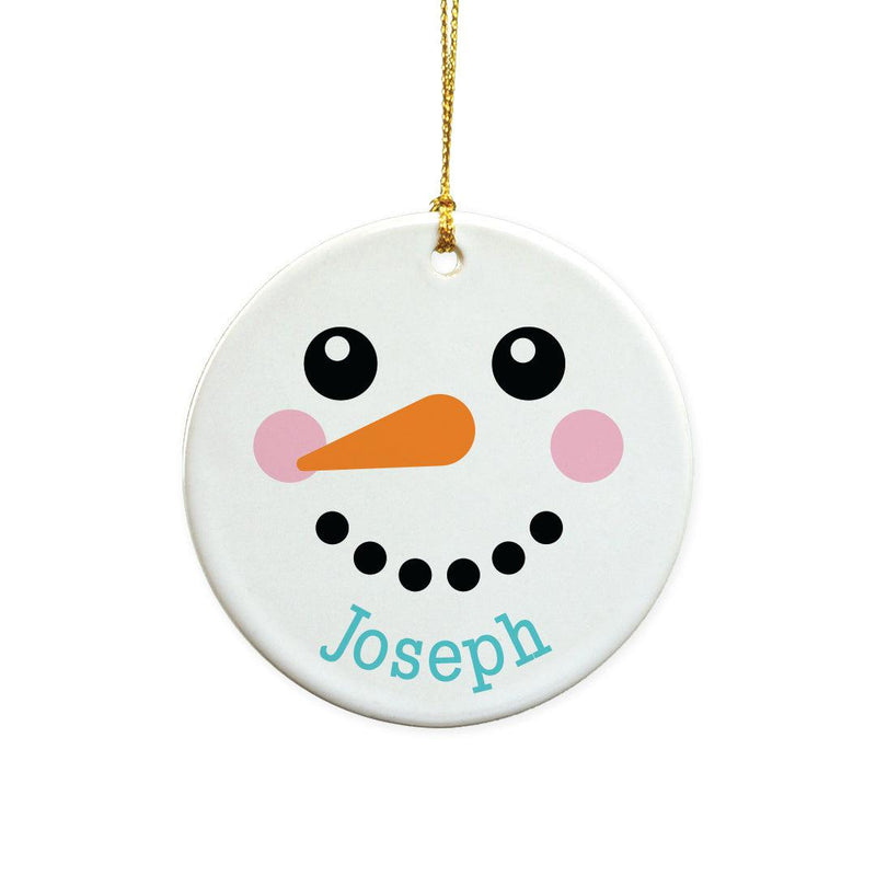 Personalized Snowman Smiley Face Ornament -  - Gifts For You Now