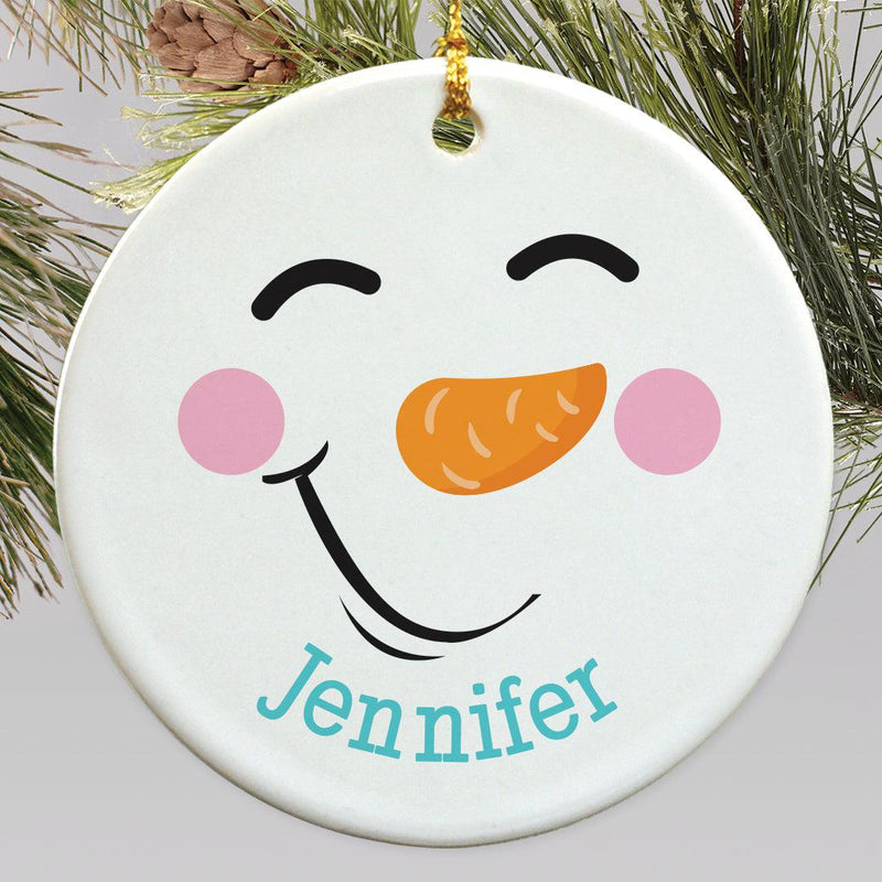 Personalized Snowman Round Ornament -  - Gifts For You Now