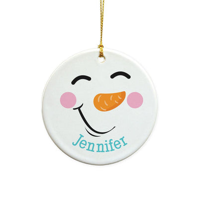 Personalized Snowman Round Ornament -  - Gifts For You Now