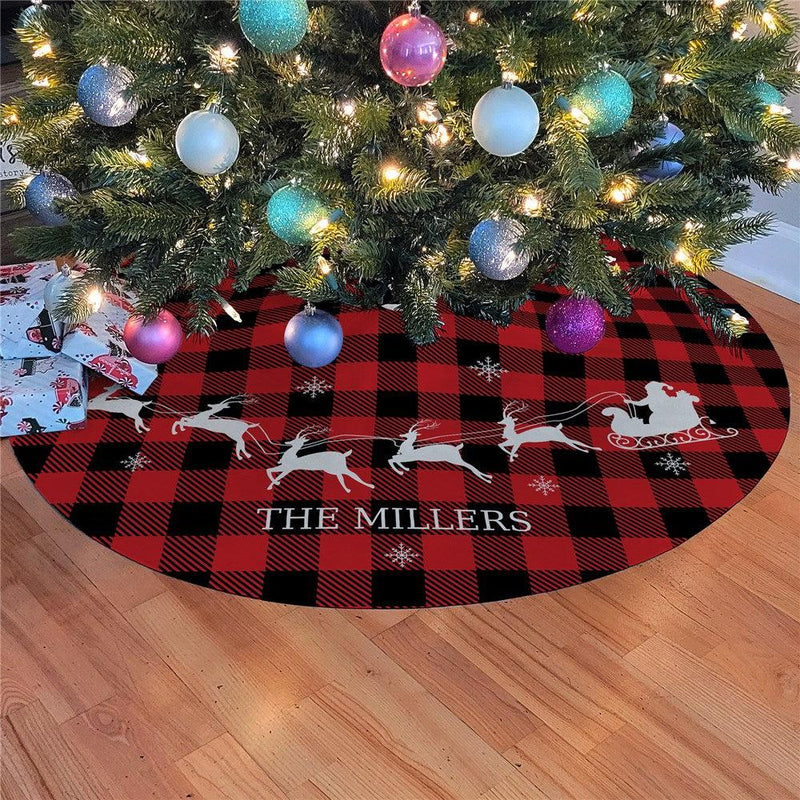 Personalized Buffalo Plaid Tree Skirt -  - Gifts For You Now