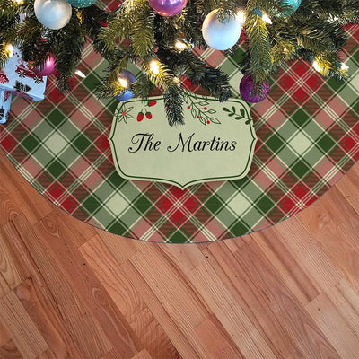 Personalized Plaid Christmas Tree Skirt -  - Gifts For You Now