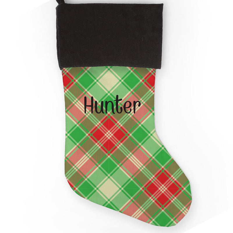 Personalized Plaid Christmas Stocking -  - Gifts For You Now