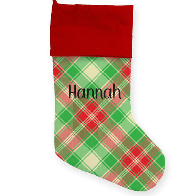 Personalized Plaid Christmas Stocking -  - Gifts For You Now