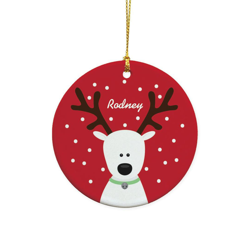 Personalized Reindeer Large Round Ornament -  - Gifts For You Now