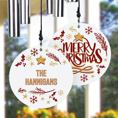 Personalized Merry Christmas Wind Chime - 24" - Gifts For You Now