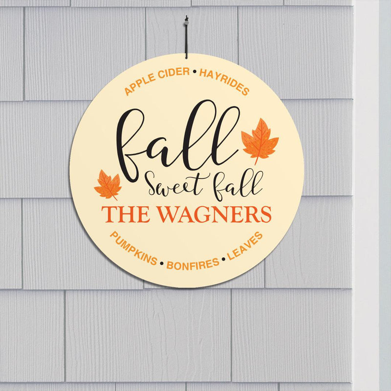 Personalized Fall Sweet Fall Wall Hanger 13" -  - Gifts For You Now