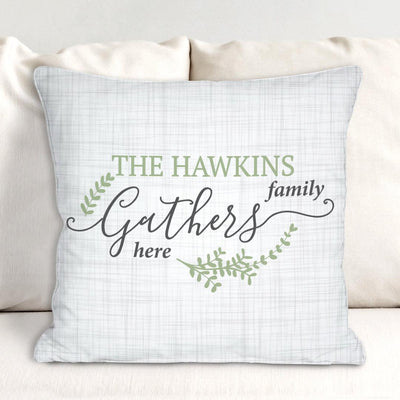 Personalized Gather Here Throw Pillow Sham -  - Gifts For You Now