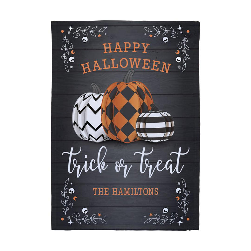 Personalized Trick or Treat Black Garden Flag -  - Gifts For You Now