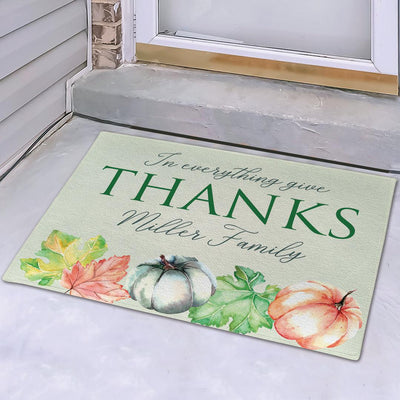 Personalized In Everything Give Thanks Door Mat -  - Gifts For You Now