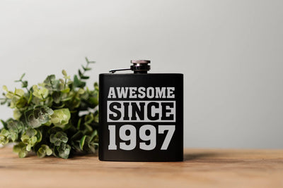 Personalized Happy Birthday Matte Black Flasks