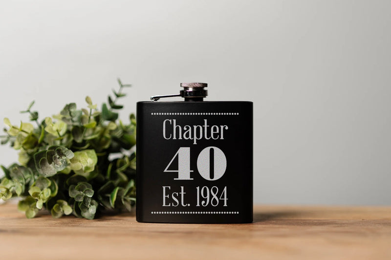 Personalized Happy Birthday Matte Black Flasks