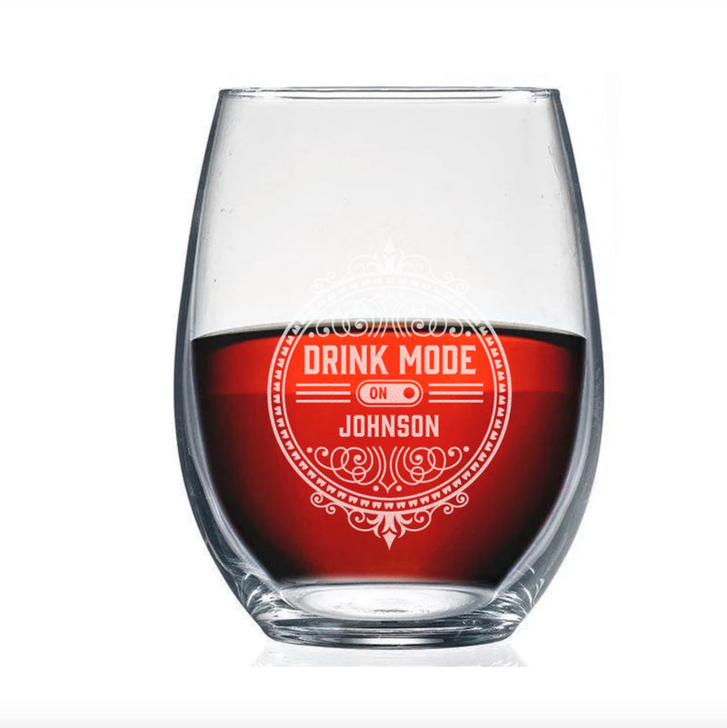 Personalized Funny Stemless Wine Glass