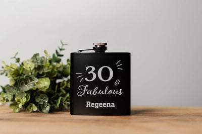 Personalized Happy Birthday Matte Black Flasks