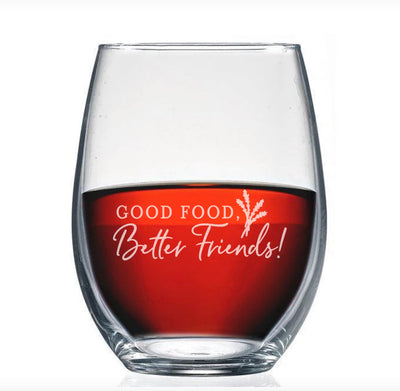 Personalized Friendsgiving Stemless Wine Glass