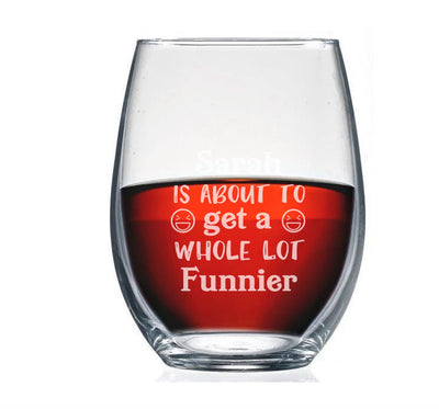 Personalized Funny Stemless Wine Glass