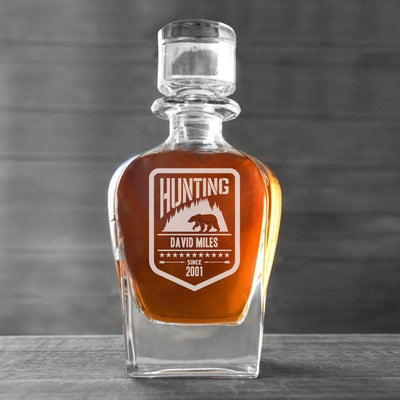 Personalized Hunting Antique Whiskey Decanter -  - Completeful