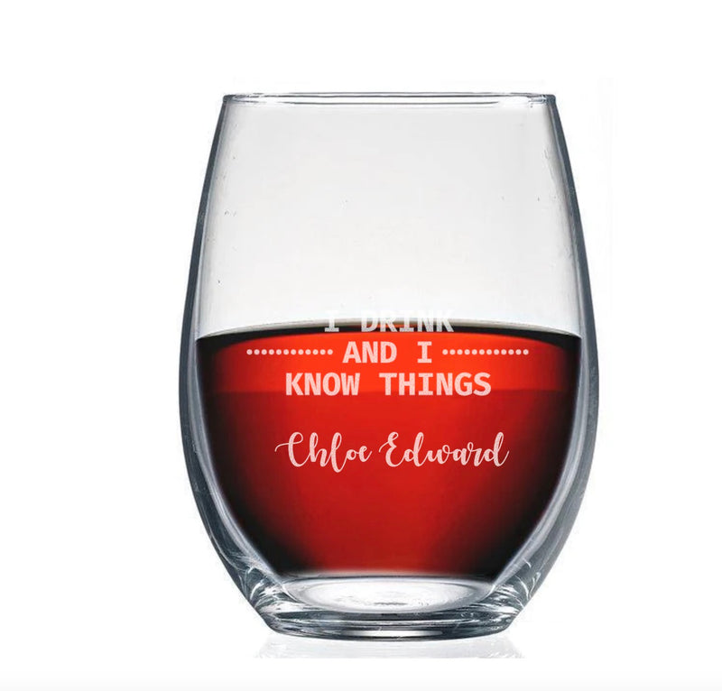 Personalized Funny Stemless Wine Glass