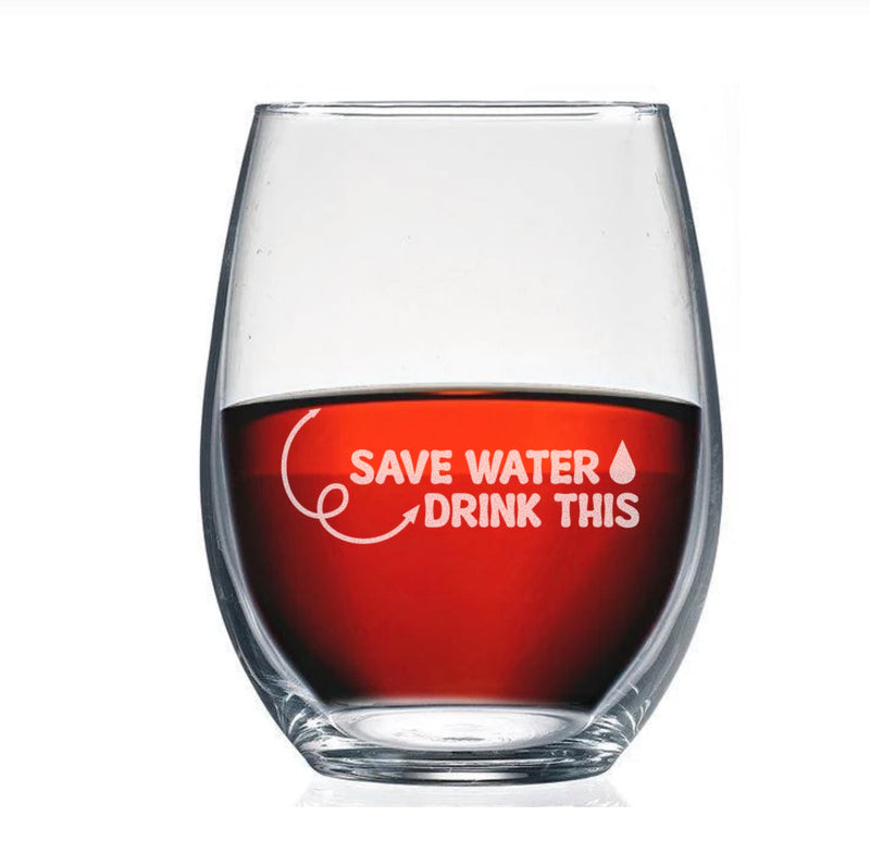 Personalized Funny Stemless Wine Glass