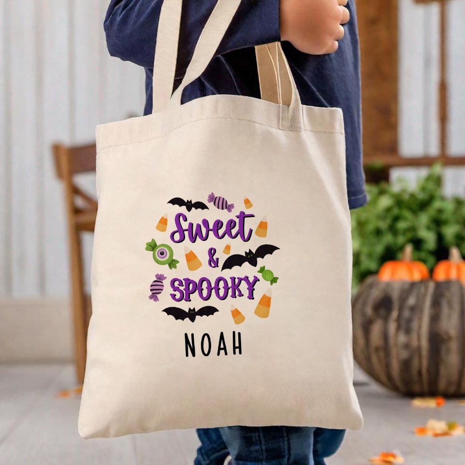 Happy Halloween Personalized Canvas Tote Bag, Trick Or Treat Bags, Custom -  Yahoo Shopping