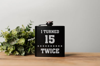 Personalized Happy Birthday Matte Black Flasks