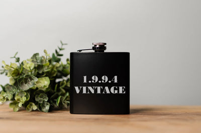 Personalized Happy Birthday Matte Black Flasks