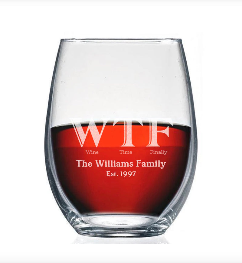 Personalized Funny Stemless Wine Glass