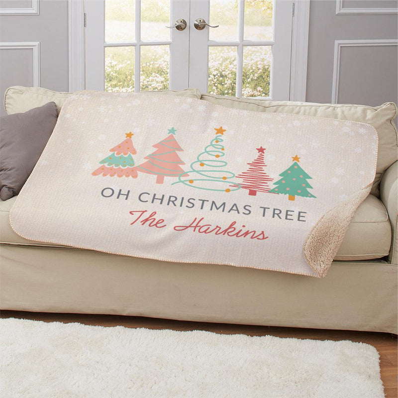 Personalized Oh Christmas Tree Sherpa Blanket -  - Gifts For You Now