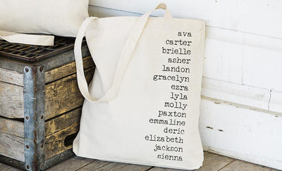 Personalized Family Names Tote Bags - Vintage