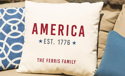 Personalized Patriotic Throw Pillow Covers