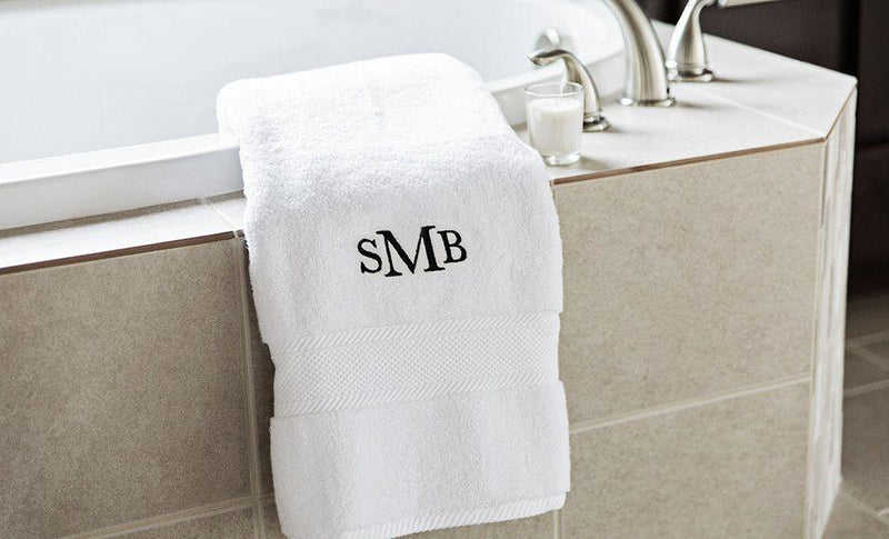 Royal Collection Bath Towel Set Red Monogram - Luxury Towels