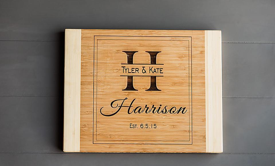 The Grill 10x14 Personalized Bamboo Cutting Board