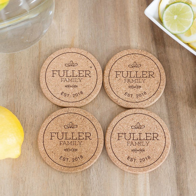 Bulk Cork Coasters, Personalized Bulk Cork Coaster for Weddings and Parties  