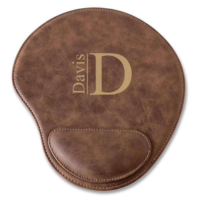 Rustic Faux Leather Personalized Mouse Pad - Modern - JDS
