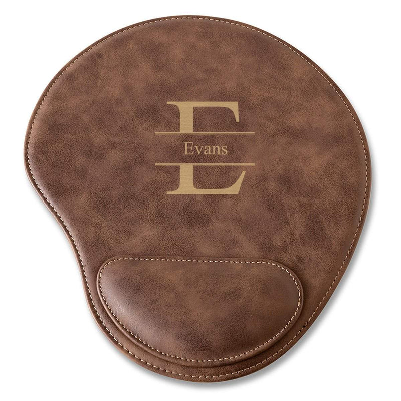 Rustic Faux Leather Personalized Mouse Pad - Stamped - JDS