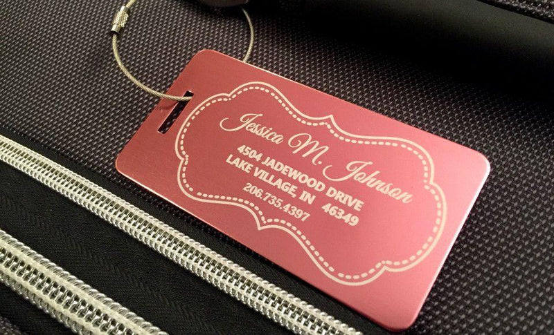 Personalized Aluminum Luggage Tags - Qualtry Personalized Gifts