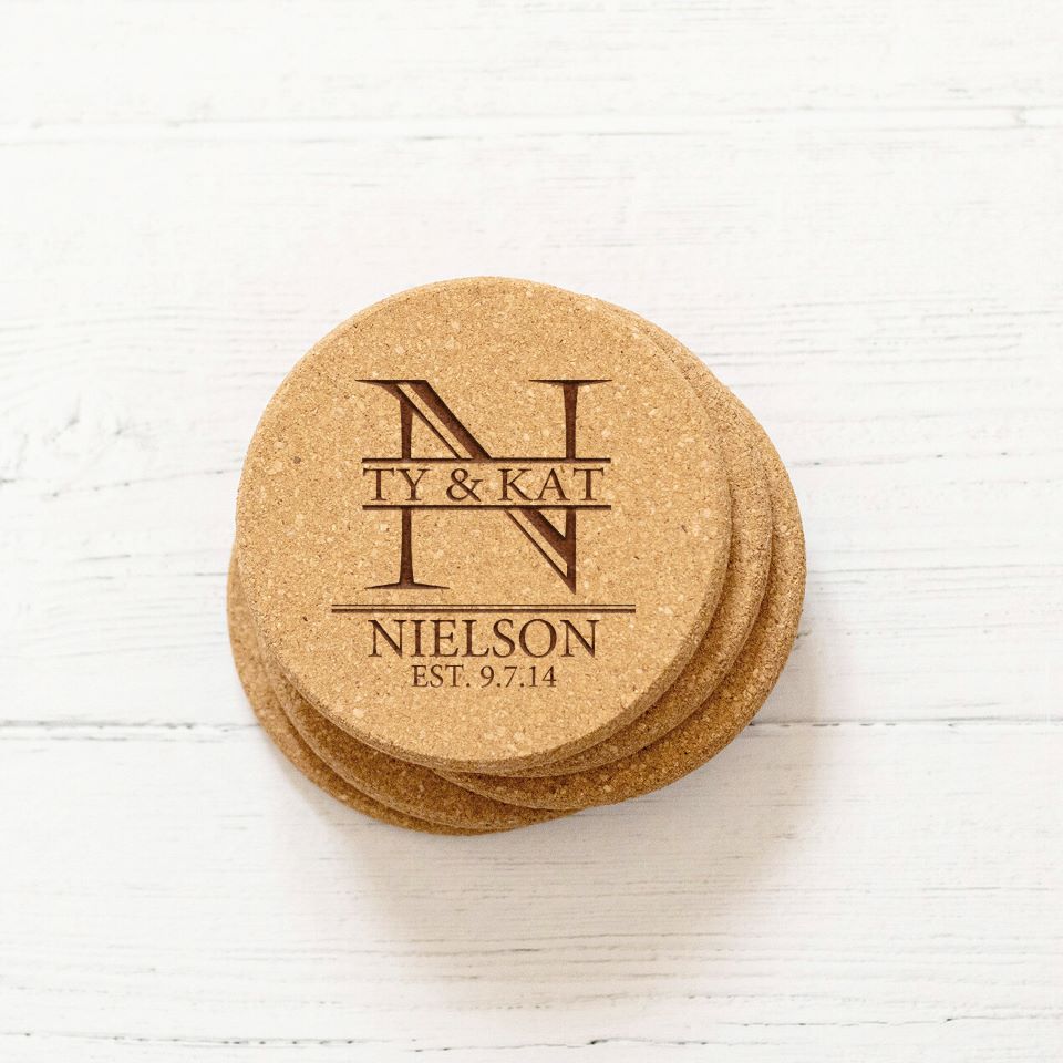 Yuelin OEM Personalized Cork Coasters Bulk Cup Shaped Cake Shaped For Glass  Cups